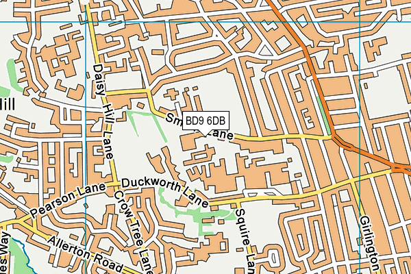 BD9 6DB map - OS VectorMap District (Ordnance Survey)
