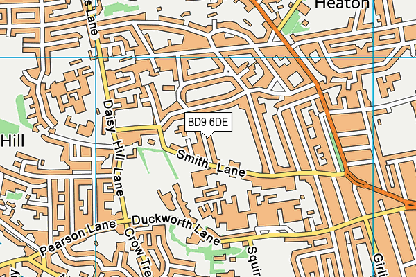 BD9 6DE map - OS VectorMap District (Ordnance Survey)