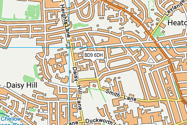 BD9 6DH map - OS VectorMap District (Ordnance Survey)