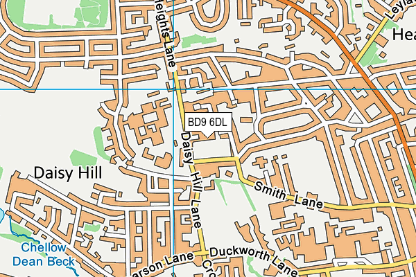 BD9 6DL map - OS VectorMap District (Ordnance Survey)