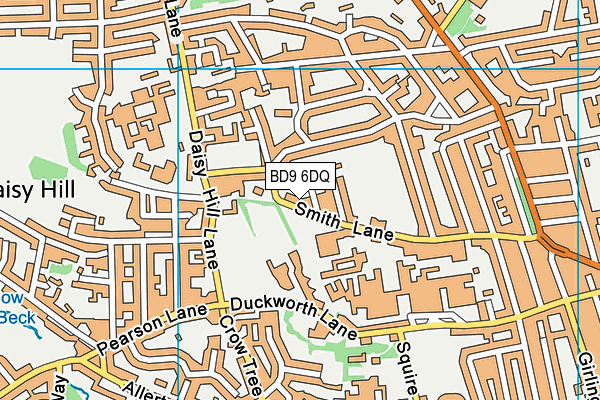 BD9 6DQ map - OS VectorMap District (Ordnance Survey)