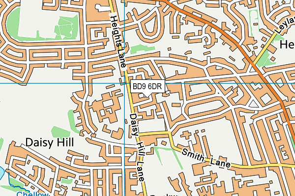 BD9 6DR map - OS VectorMap District (Ordnance Survey)