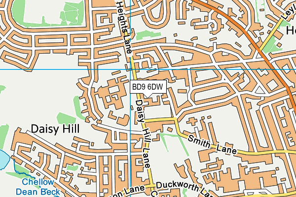 BD9 6DW map - OS VectorMap District (Ordnance Survey)