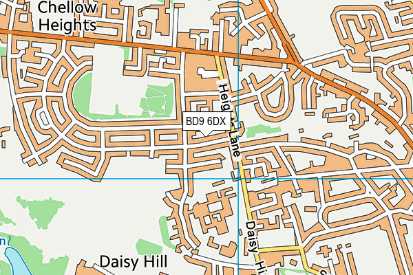 BD9 6DX map - OS VectorMap District (Ordnance Survey)