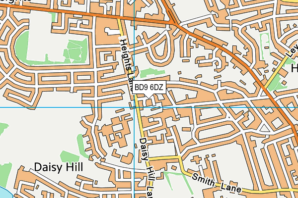 BD9 6DZ map - OS VectorMap District (Ordnance Survey)