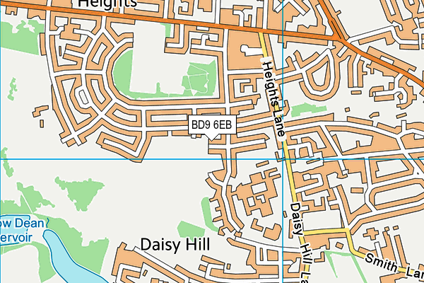 BD9 6EB map - OS VectorMap District (Ordnance Survey)