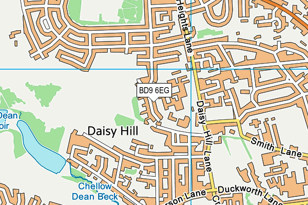 BD9 6EG map - OS VectorMap District (Ordnance Survey)