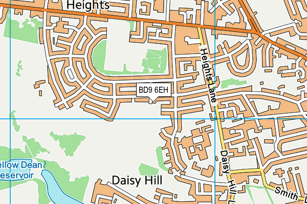 BD9 6EH map - OS VectorMap District (Ordnance Survey)