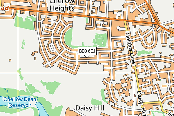 BD9 6EJ map - OS VectorMap District (Ordnance Survey)