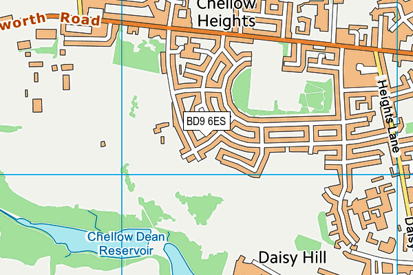 BD9 6ES map - OS VectorMap District (Ordnance Survey)