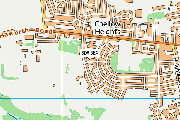 BD9 6EX map - OS VectorMap District (Ordnance Survey)