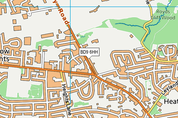 BD9 6HH map - OS VectorMap District (Ordnance Survey)