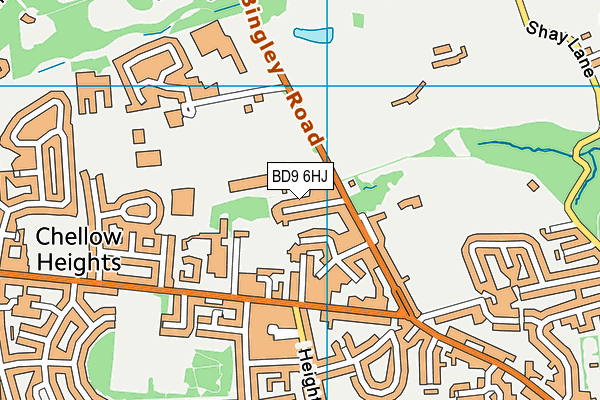 BD9 6HJ map - OS VectorMap District (Ordnance Survey)