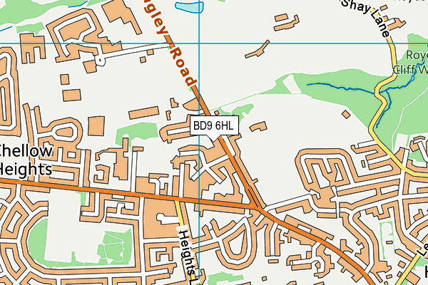 BD9 6HL map - OS VectorMap District (Ordnance Survey)