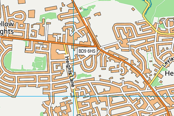 BD9 6HS map - OS VectorMap District (Ordnance Survey)