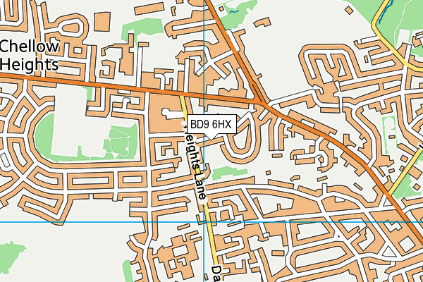 BD9 6HX map - OS VectorMap District (Ordnance Survey)