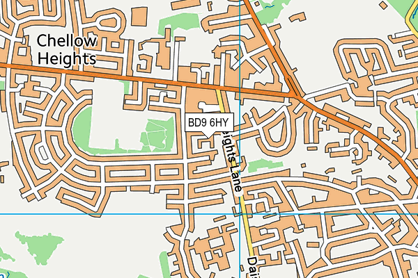 BD9 6HY map - OS VectorMap District (Ordnance Survey)