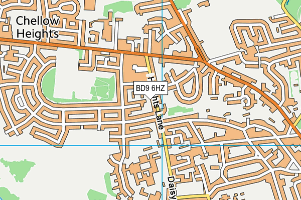 BD9 6HZ map - OS VectorMap District (Ordnance Survey)