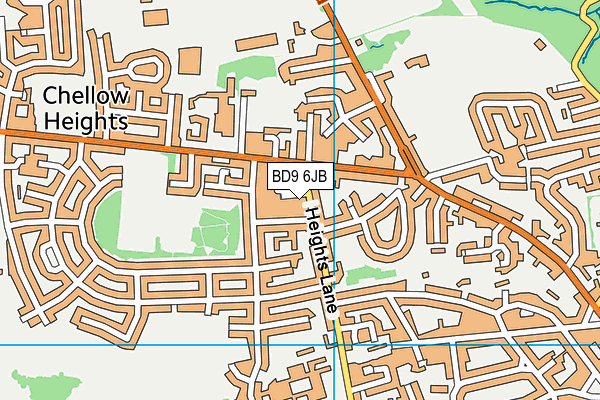 BD9 6JB map - OS VectorMap District (Ordnance Survey)