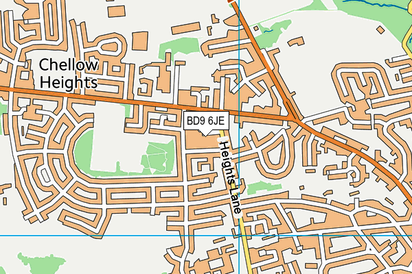 BD9 6JE map - OS VectorMap District (Ordnance Survey)