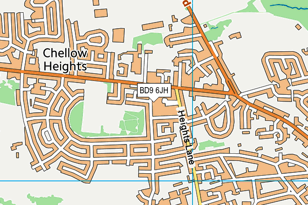 BD9 6JH map - OS VectorMap District (Ordnance Survey)