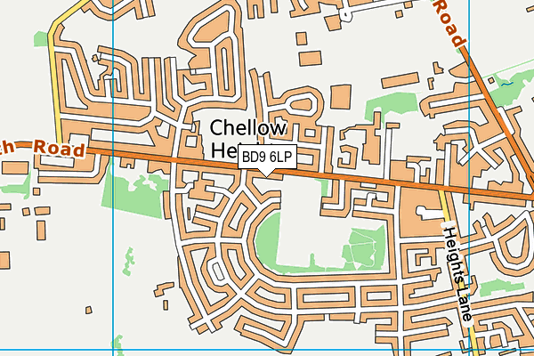 Haworth Road Recreation Ground map (BD9 6LP) - OS VectorMap District (Ordnance Survey)