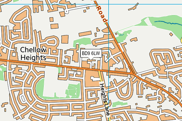 BD9 6LW map - OS VectorMap District (Ordnance Survey)