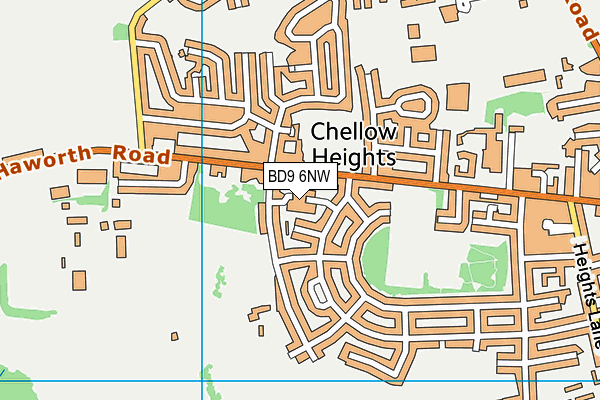 BD9 6NW map - OS VectorMap District (Ordnance Survey)