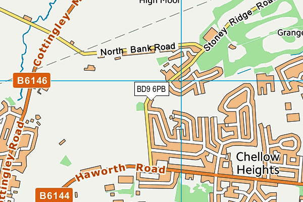 BD9 6PB map - OS VectorMap District (Ordnance Survey)