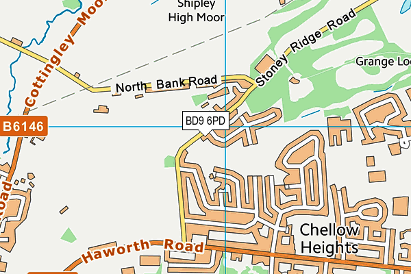 BD9 6PD map - OS VectorMap District (Ordnance Survey)