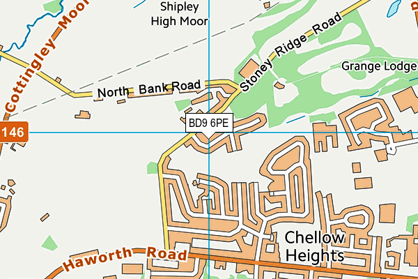 BD9 6PE map - OS VectorMap District (Ordnance Survey)