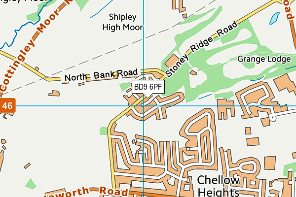 BD9 6PF map - OS VectorMap District (Ordnance Survey)