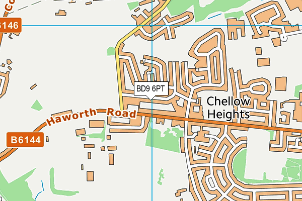 BD9 6PT map - OS VectorMap District (Ordnance Survey)