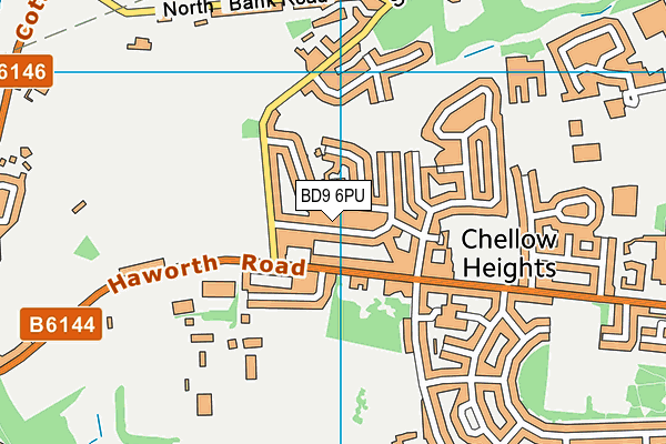 BD9 6PU map - OS VectorMap District (Ordnance Survey)