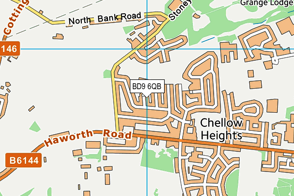 BD9 6QB map - OS VectorMap District (Ordnance Survey)