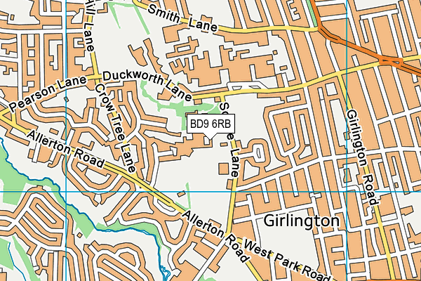 Bradford Girls' Grammar School map (BD9 6RB) - OS VectorMap District (Ordnance Survey)
