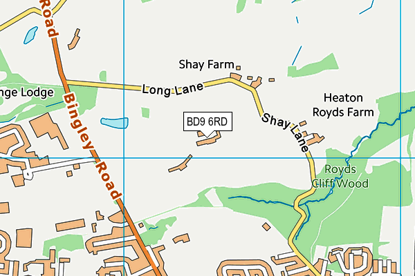 BD9 6RD map - OS VectorMap District (Ordnance Survey)