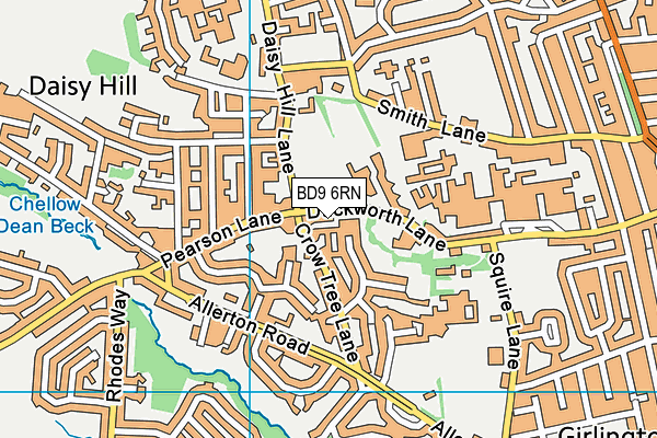 BD9 6RN map - OS VectorMap District (Ordnance Survey)