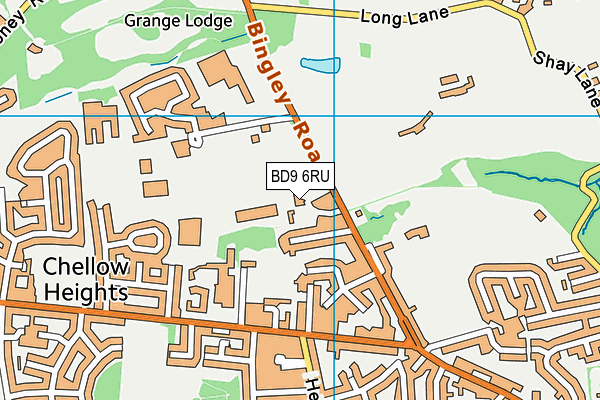 BD9 6RU map - OS VectorMap District (Ordnance Survey)