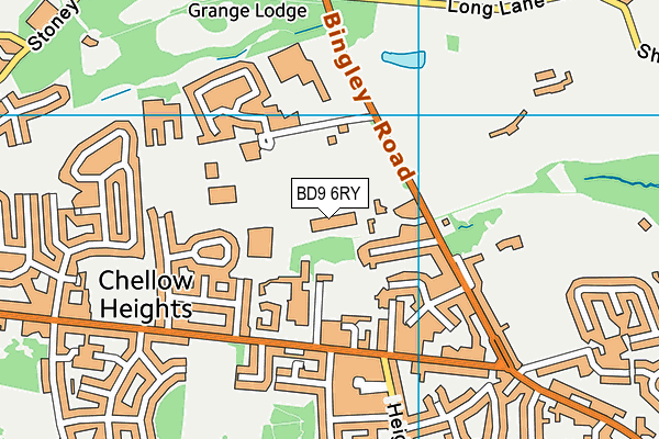 BD9 6RY map - OS VectorMap District (Ordnance Survey)