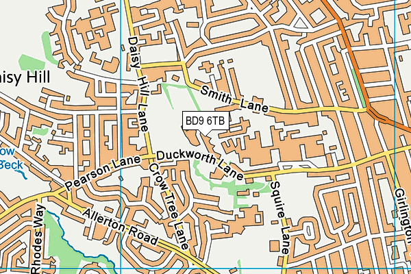 BD9 6TB map - OS VectorMap District (Ordnance Survey)