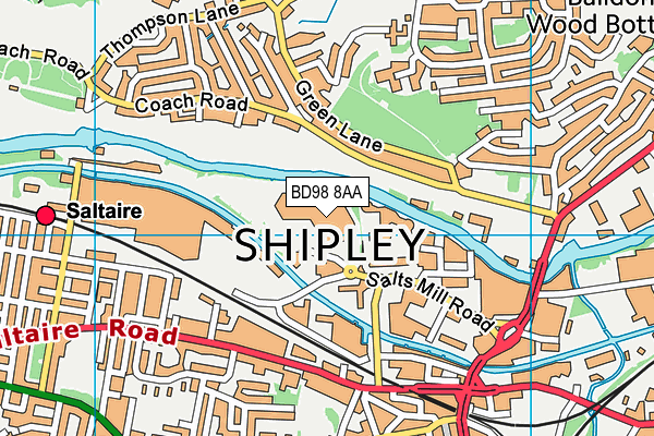 BD98 8AA map - OS VectorMap District (Ordnance Survey)