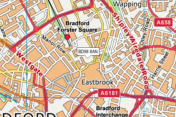 BD98 8AN map - OS VectorMap District (Ordnance Survey)