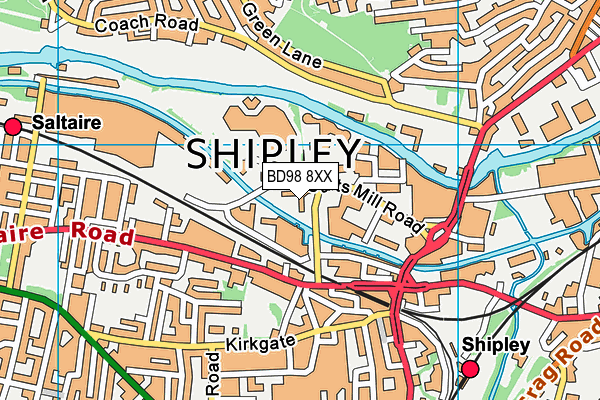 BD98 8XX map - OS VectorMap District (Ordnance Survey)