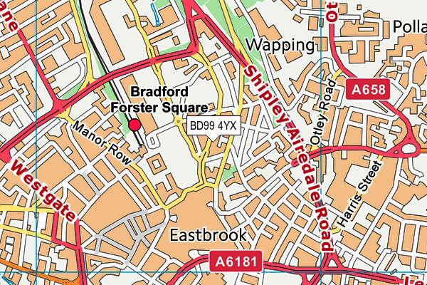 BD99 4YX map - OS VectorMap District (Ordnance Survey)