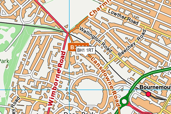 BH1 1RT map - OS VectorMap District (Ordnance Survey)