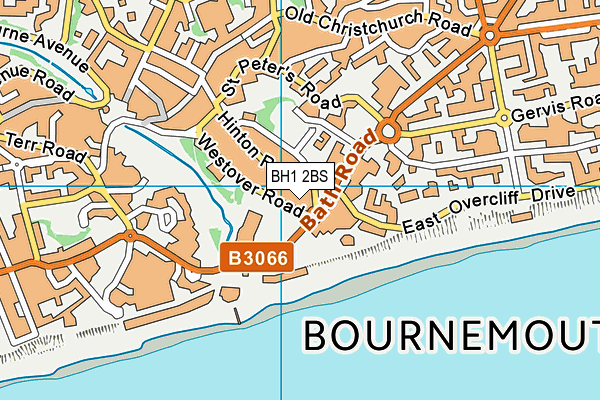 BH1 2BS map - OS VectorMap District (Ordnance Survey)