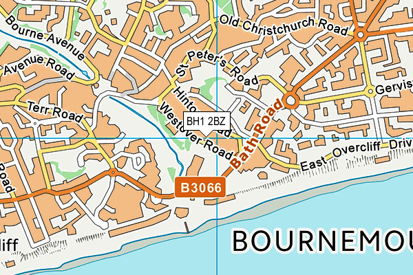 Premier Inn (Bournemouth Central) (Closed) map (BH1 2BZ) - OS VectorMap District (Ordnance Survey)
