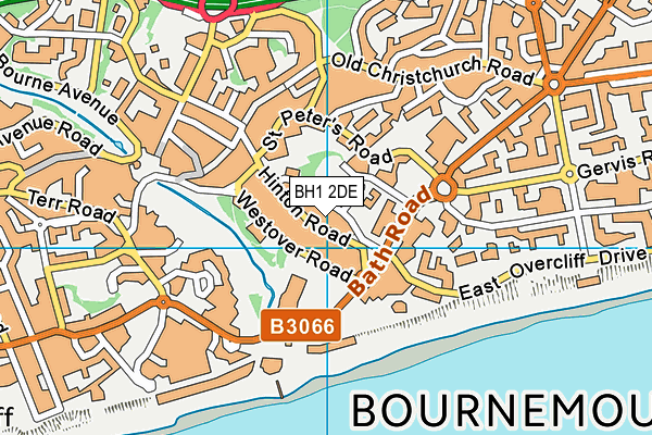 BH1 2DE map - OS VectorMap District (Ordnance Survey)