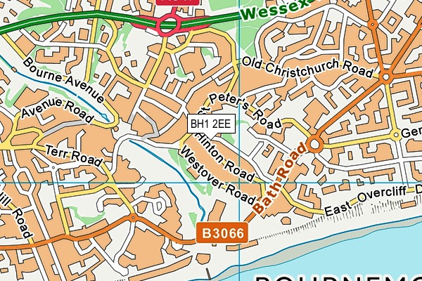BH1 2EE map - OS VectorMap District (Ordnance Survey)